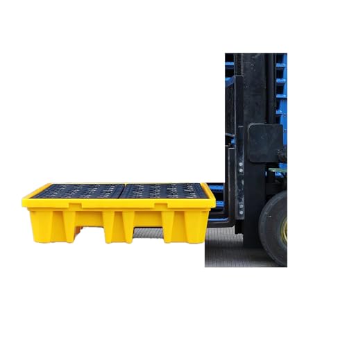 Stackable Spill Pallet Spill Containment Tray, Heavy-Duty Detachable Platform with Anti-Slip Grating for Garage and Industrial Maintenance(130x68x15cm)