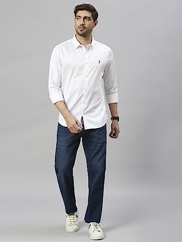 Image of Thomas Scott Men's | Solid | Full Sleeve | Slim Fit | Cotton Blend | Spread Collar | Casual Shirt