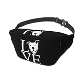 Doppellagige Polyester-Faser Love Pit Bull Sling Bag Fanny Pack Crossbody Schulter Rucksack für Männer Frauen Leicht Casual Brusttaschen Taille Daypack für Reisen Gym Sport Wandern Radfahren
