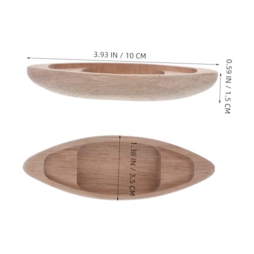 healvian 木製小船模型 デスクトップ用木製工芸品 家用ボート装飾 素材の頑丈な手作りボート置物 リビングやオフィスのインテリアに適した