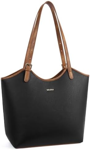 Telena Leather Tote Bag for Women Waterproof Woven Womens Tote Purse and Handbags for Work Travel Shopping