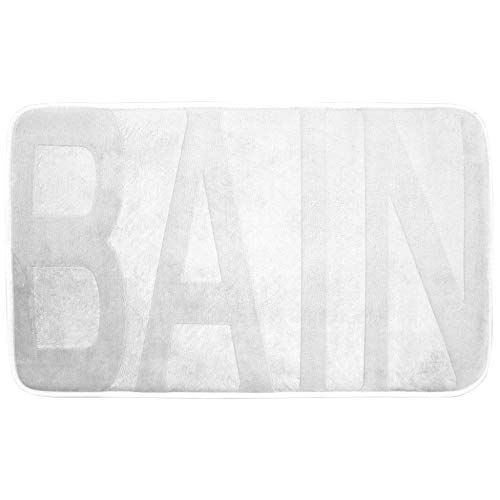 Douceur d 'Intérieur 6gmb370bc White Microfiber Bath Mat 45 x 75 cm, 45 x 75 cm (Rectangular)