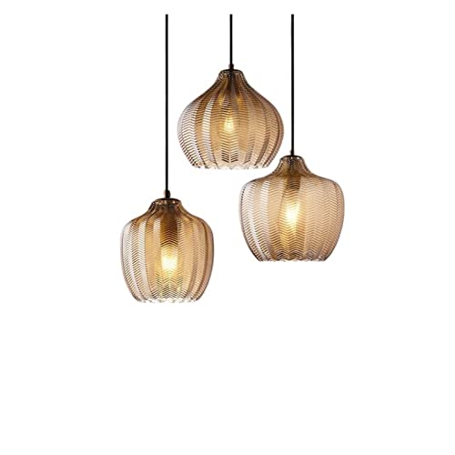 Lustre en cristal de luxe minimaliste en verre ambré pour chambre