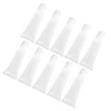 10 Stück Kosmetiktuben mit abgewinkelter Spitze, transparent, nachfüllbar, 5 ml / 10 ml Lippenbalsambehälter mit Düse, leere Lipgloss Röhrchen, nachfüllbare Lipgloss Behälter