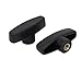 Aexit M8 Female Knobs & Hand Wheels Thread Rotating Adjustable T Clamping Handle Screw Knobs Star Knobs Black 2pcs