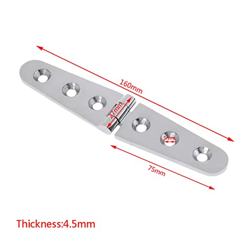 Jt-Hlm Marine Strap Hinges Pair Of 316 Stainless Steel 6'' X 1" Cast Strap Deck Hinge For Boat Hardware #TOP1