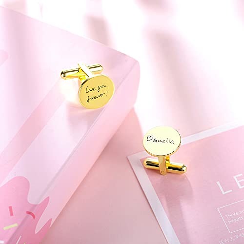 Mancuernillas personalizadas redondas para hombre en acero inoxidable miniatura 5