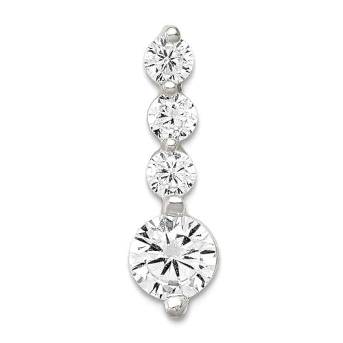 Collier pendentif argent 925 et oxyde de zirconium cubique poli pour femme