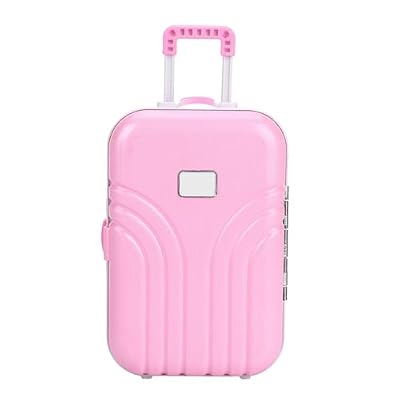 Semme Dolls Travel Suitcase, Mini Size Trolley Case with Open and Close Carry On Luggage Simulation Rolling Suitcase Toy