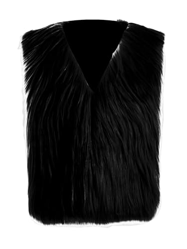 Girls Kids Faux Fur Vest Open Front Coat Jacket Toddler Sleeveless Waistcoat Outerwear for 1-12 Years