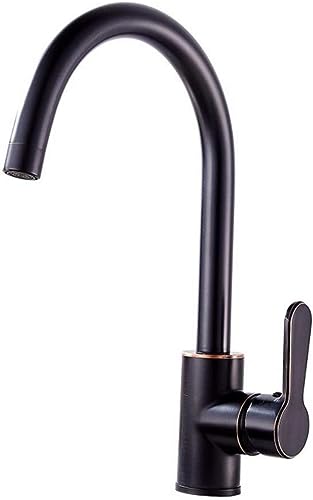 Robinet de cuisine tout en cuivre mitigeur haut de gamme TYKHGFS Noir