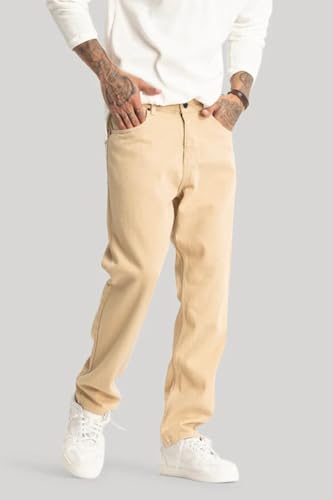 Image of Men Mom Fit High Waist Denim Jeans | Relaxed Fit Straight Leg Casual Denim Pants | Stylish Street Style & Office Wear