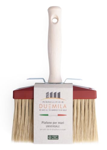 PENNELLIFICIO 2000 | Pinceau de Plafond Professionnel pour Peintres et Peintres, avec poignée en Bois, Pinceau Peinture, pour peintures murales, 5 x 15 cm - Fabriqué en Italie