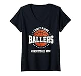 donna i only raise ballers funny basketball mom sporting gifts maglietta con collo a v
