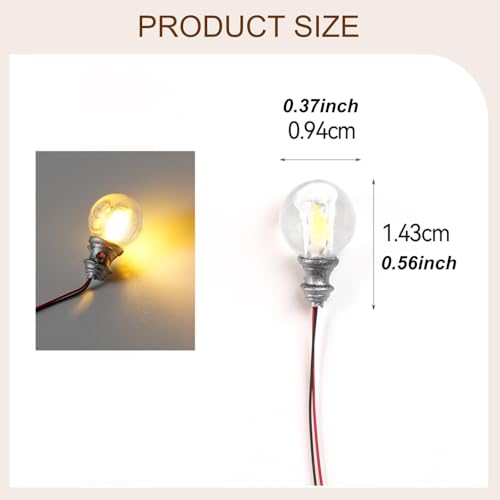 Mini ampoules LED blanc chaud Harilla pré-câblées pour maillage maison de poupée x10