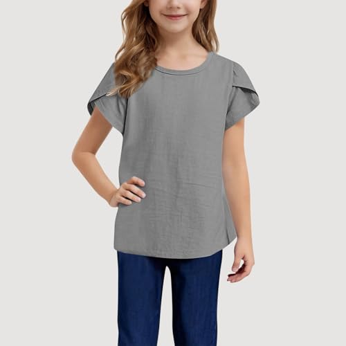 Kids Teens Girls Cap Sleeve Summer Tops Business Casual T Shirts Fashion Outfits Cute Trendy Tees Clothes2