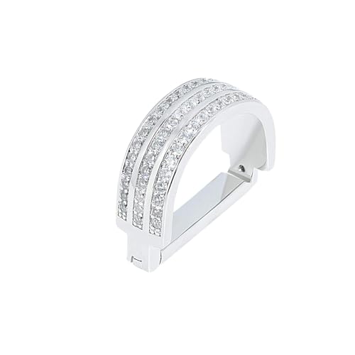 Men's Tie Clips Tie Rings Cubic Zirconia Tie Clips Tie Holder Crystal Necktie Ring Tie Tacks Accessories The best combination for high-end wedding and party venues (white)