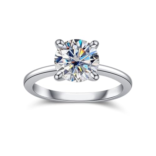 Bague Diamant Moissanite en Argent 925 de Grade D VVS1