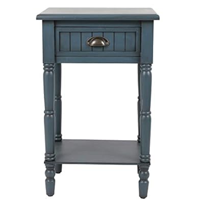 Decor therapy Bailey Bead board 1-Drawer Accent Table, 14 x 17 x 26.5 in, Antique Navy