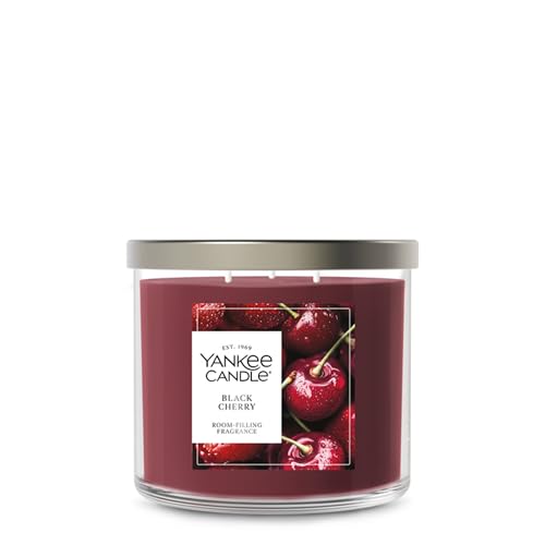 Yankee Candle Black Cherry, Scented Candle, 14.5oz 3-Wick Candle Jar with up to 40 Hours Burn Time