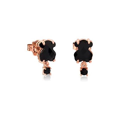 TOUS Pendientes de Plata Vermeil Rosa con Oso Onix y Perla Cultivada Espinela Cover