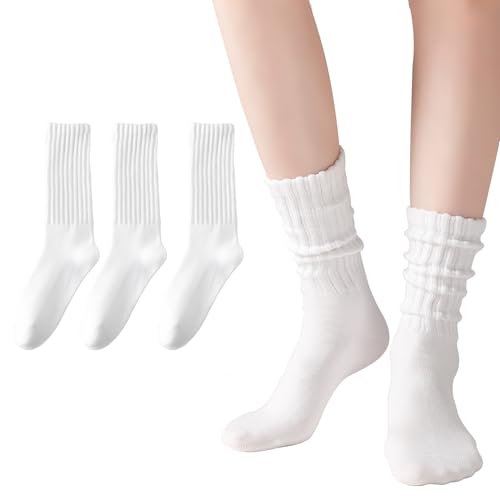 Marchare Women Slouchy Socks Crew Socks for Women Cozy Cotton Slouch Knit Boot Calf Sock