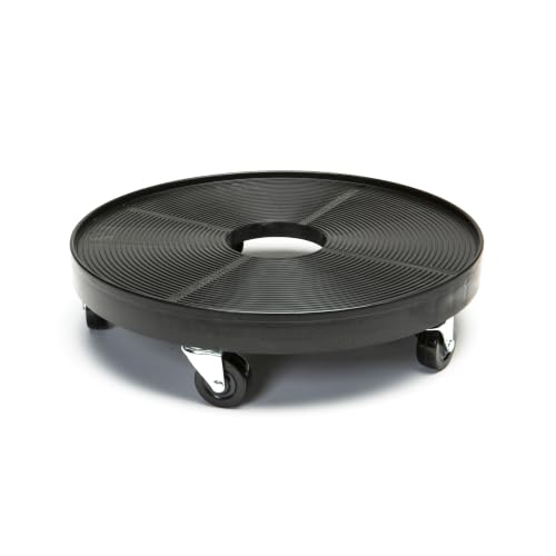 DeVaultEnterprises Devault 16 Inch Plant Dolly Multi-Pack, Heavy Duty Rolling Plant Caddy with Wheels for Large Pots and Planters, 500 lb Capacity, Made in USA (1, Black/Hole)