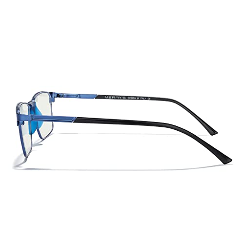 Image of MERRY'S Reading Glasses - Fashion Blue Light Blocking Glasses Metal Frame Spring Hinge Readers for Men Eyeglasses