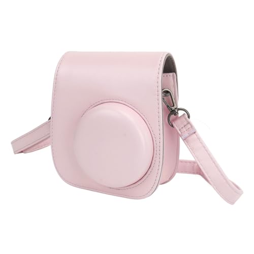 Sac pour appareil photo instantané Mini 12 en cuir PU rose avec sangle réglable