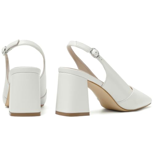 Image of Mostrin Kitten Heels for Women Slingback Pointed Closed Toe Heels Women's Pumps Shoes for Wedding, Party, Commuting