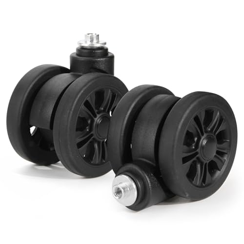 Produktbild von Leise Gepäckrollen 50x20mm Mit 8mm Bohrung – PU-Ersatzräder Für Koffer, Trolleys & Kinderwagen, 4 Stück, Schwarz