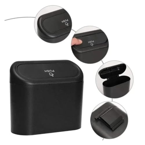 Cubo de basura para coches universal y resistente con tapa hermética 6