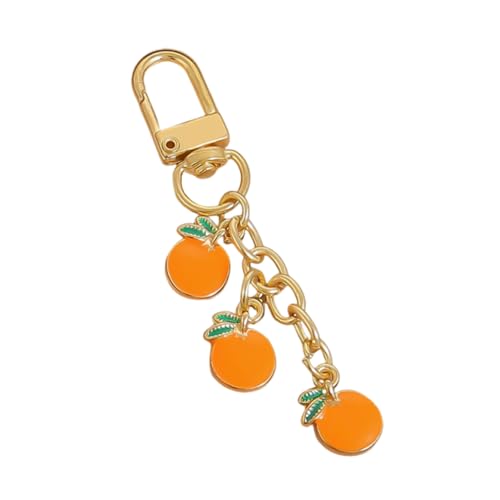 ChungLong0593 Cute Fruit Keychain - Enamel Strawberry/Peach/Orange Charm Key Ring