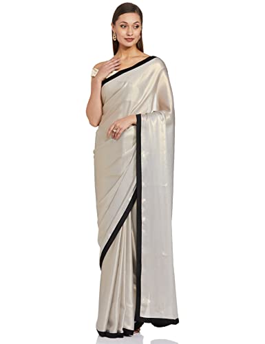 RIVER Women's 100% Polyester Saree (RS2SVSR236B_Gold)