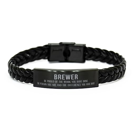 Brewer Braided Leather Bracelet Gifts, Brewer Appreciation Gifts for Women or Men, Thank you Brewer Retirement Appreciation Gifts for Brewer Be proud of the work you have done