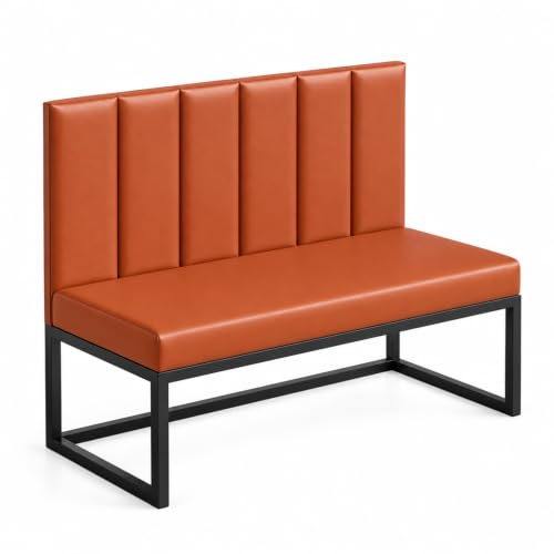 Restaurant Booth Seating, Upholstered Bench with Back, 55.1in