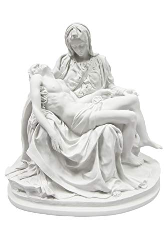 Estatua Pieta Michelangelo 18 pulgadas Jesús Blanco