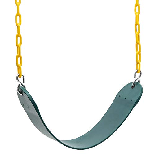 Sunnyglade 2PCS Swings Seats Heavy Duty with 66" Chain, Playground Swing Set Accessories Replacement with Snap Hooks, Support 250lb (2, Green)