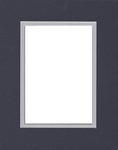 16x20 Double Acid Free White Core Picture Mats Cut for 11x14 Pictures in Navy Blue and Nantucket Grey-image-22