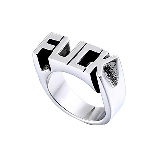 Punk Ring För Män Rostfritt Stål Brev Graverade Design Män Ring Coola Smycken Ring Present Storlek 8 Män Ringar