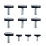 Gutol 10 Stück Teflon-Bodengleiter Mit M8-Gewinde Für Tische, Stühle, Couchtische Und Möbelzubehör, Durchmesser 25 Mm