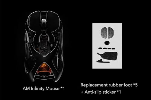Image of Angry miao Infinity Gaming Mouse Wireless Mouse with 30000DPI PAW3950 Sensor Metal Ultralight 49g Hollowed-Out Design Mouse 7 Programmable Buttons Customizable RGB Lighting-Anti-Slip Sticker