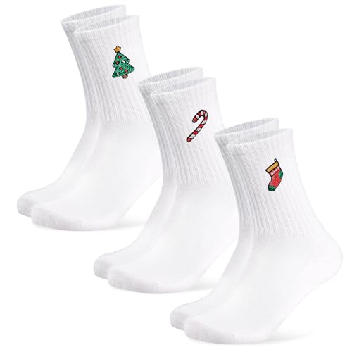 Niofind Tennissocken für Damen & Herren, Lustige Baumwoll-Sportsocken mit Aperol Motiv, 3 Paar Statement Socken mit Cocktails, Weihnachtssocken Geschenk für Männer & Frauen