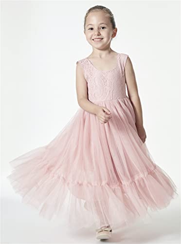 2Bunnies Girl Paisley Lace Back A-Line Straight Tutu Tulle Party Flower Girl Dress4