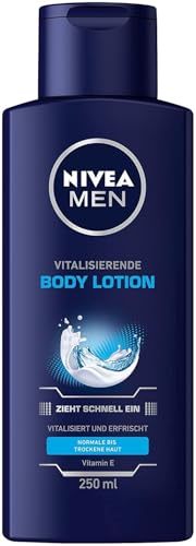 NIVEA MEN Vitalisierende Bodylotion vitalisierende Körperpflege spendet 24+ Stunden Feuchtigkeit Körperlotion mit Vitamin E für intensiv gepflegte Haut (250 ml)