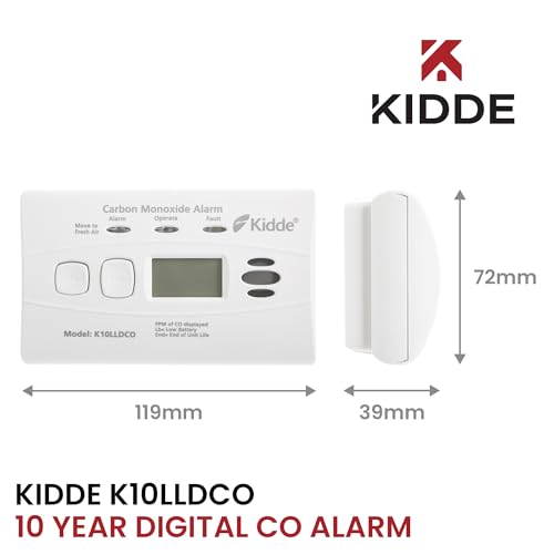 Kidde 10LLDCO Ten Year Life Carbon Monoxide Alarm Digital Display with Sealed Longlife Battery - Image 2