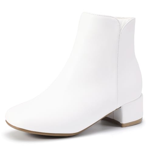 PANDANINJIA Girls Ankle Boots Side Zipper Toddler Little Big Kid Girls Dress Boots