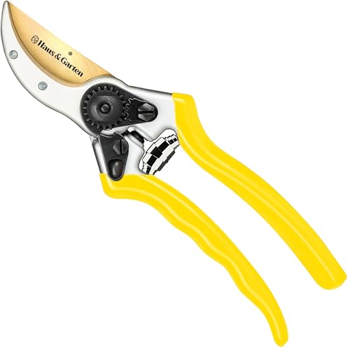 Image of Haus & Garten ClassicPRO 8.5 inch Premium Titanium Bypass Garden Shears - Use as Pruners, Pruning Shears for Gardening, Hand Pruners, Handheld Garden Clippers Scissors Tool