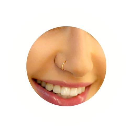 Goldener Fake Nasenring – Dünner Kleiner Winziger 24-Gauge 7mm Fake Nose...