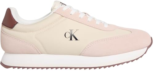 Calvin Klein Damen Runner Sneaker Laceup aus Leder, Mehrfarbig (Pistachio/Whisper Pink), 41